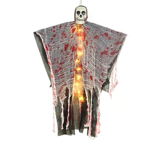 Nishiyuenyi Hängende Halloween Skelett Dekoration mit Licht, DIY Dekoratives Bastel Ornament von Nishiyuenyi