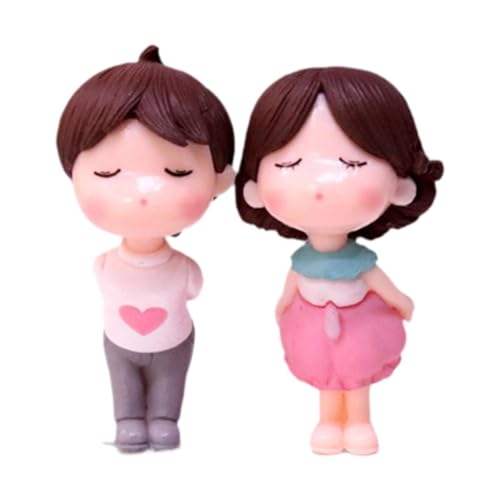 Nishiyuenyi Kuchenaufsätze Braut Und Bräutigam Miniaturfiguren für Wohnraumgestaltung Party Kunstprojekte, Weiß Rosa von Nishiyuenyi