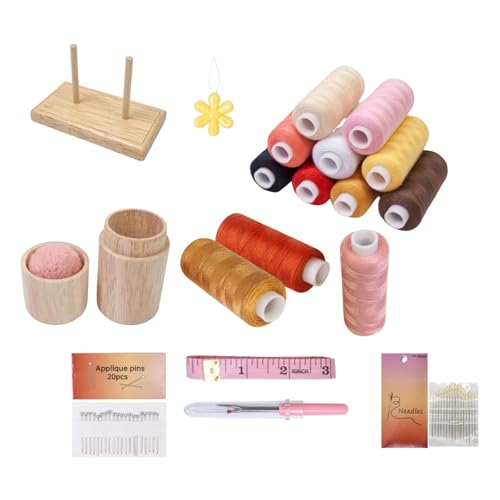Nishiyuenyi Nähgarn-Kit mit bunten Fäden, Maßband und Nadeleinfädler für kreative Projekte, Set A von Nishiyuenyi