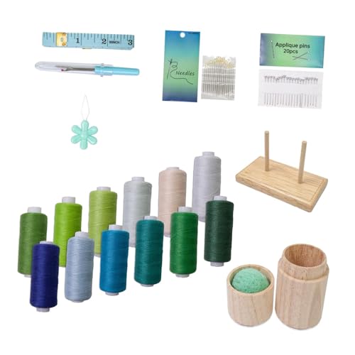 Nishiyuenyi Nähgarn-Kit mit bunten Fäden, Maßband und Nadeleinfädler für kreative Projekte, Set B Nishiyuenyi Nähgarn-Kit mit bunten Fäden, Maßband und Nadeleinfädler für kreative Projekte, Set B von Nishiyuenyi