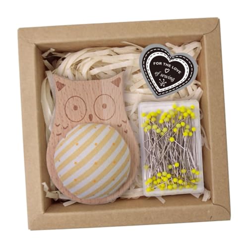 Nishiyuenyi Nähkissen Set 100 Stück Holz Nadelhalter für kreative Frauen, Gelb Nishiyuenyi Nähkissen Set 100 Stück Holz Nadelhalter für kreative Frauen, Gelb von Nishiyuenyi