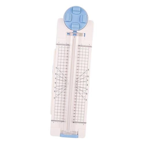 Nishiyuenyi Papierschneider Schneidemaschine Bastelbedarf Linealtrimmer Mehrfachfunktion Aus Stabilem PP für Scrapbooking Etiketten Fotos Postkarten Büro K, Blau von Nishiyuenyi