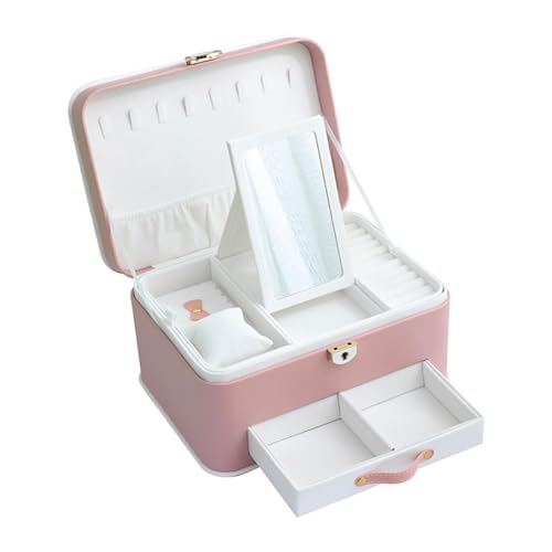 Nishiyuenyi Schmuck Organizer Schmuck Reisefall Doppelschicht Schmuck Aufbewahrung Hülle tragbare Schmuckhalterschachtel für Ohrringe -Bolzen Anhänger, Rosa Nishiyuenyi Schmuck Organizer Schmuck Reisefall Doppelschicht Schmuck Aufbewahrung Hülle tragbare Schmuckhalterschachtel für Ohrringe -Bolzen Anhänger, Rosa von Nishiyuenyi