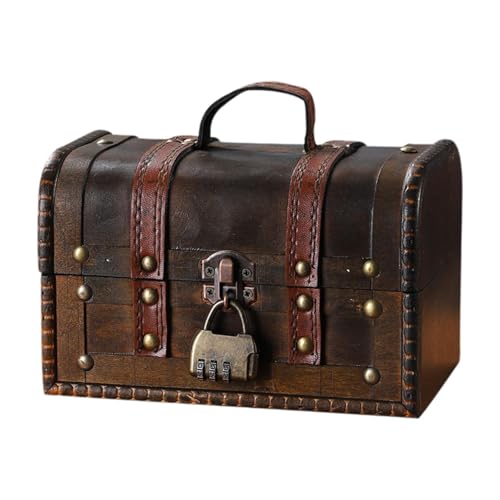 Nishiyuenyi Schmuckschatulle aus Holz, Aufbewahrung von Schmuckstücken mit Zahlenschloss, für Broschen Nishiyuenyi Schmuckschatulle aus Holz, Aufbewahrung von Schmuckstücken mit Zahlenschloss, für Broschen von Nishiyuenyi