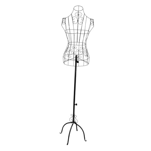 Nishiyuenyi Schneiderpuppe Kleiderpuppe Mannequin Damenbüste Präsentationsständer mit Stabilem Metallkörper Und Haken für Zubehör für Den Einzelhandel Und für St, Schwarz von Nishiyuenyi