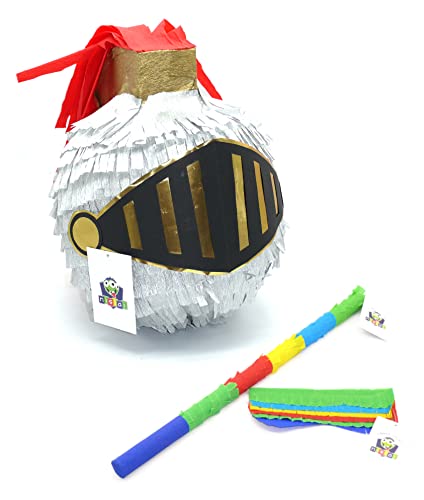 Nislai® Pinata Ritter Set | Ritter Kindergeburtstag Party | Pinata Geburtstag Drachen | Pinata Geschenk | oder als Deko Party | u. 30x25x25 cm von Nislai