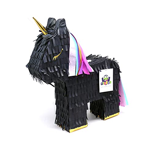 Nislai Einhorn Pinata Schwarz | Ideal als Pinata Geburtstag | Pinata Hochzeit | Geschenkidee | Einhorn Party Dekoration oder als Pinataspiel | u. 43x33x10 cm Nislai Einhorn Pinata Schwarz | Ideal als Pinata Geburtstag | Pinata Hochzeit | Geschenkidee | Einhorn Party Dekoration oder als Pinataspiel | u. 43x33x10 cm von Nislai