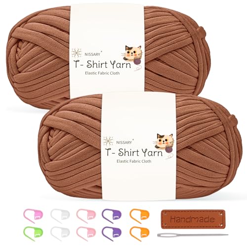 Tshirt Garn 2x100g Häkelgarn für Taschen, Häkelgarn Bändchengarn Baumwollgarn für Häkeln, Textilgarn mit Zubehör – Ideal für Taschen, Körbe & Textilprojekte Tshirt Garn 2x100g Häkelgarn für Taschen, Häkelgarn Bändchengarn Baumwollgarn für Häkeln, Textilgarn mit Zubehör – Ideal für Taschen, Körbe & Textilprojekte von Nissary