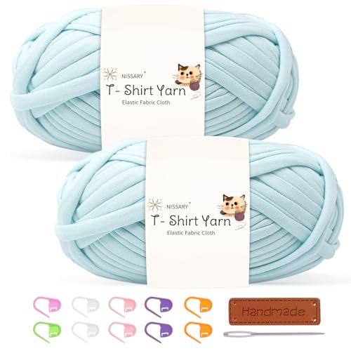 Tshirt Garn 2x100g Häkelgarn für Taschen, Häkelgarn Bändchengarn Baumwollgarn für Häkeln, Textilgarn mit Zubehör – Ideal für Taschen, Körbe & Textilprojekte Tshirt Garn 2x100g Häkelgarn für Taschen, Häkelgarn Bändchengarn Baumwollgarn für Häkeln, Textilgarn mit Zubehör – Ideal für Taschen, Körbe & Textilprojekte von Nissary