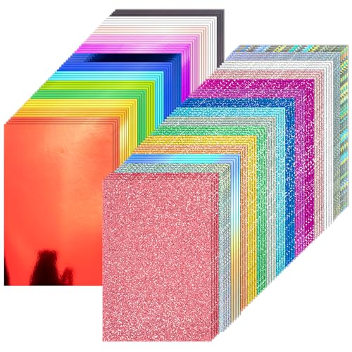 108 Stück metallische Glitzer-Kartonpapierbögen, 20,3 x 30,5 cm, Farbfolie, spiegelnd, schimmerndes Papier, 250 g/m², für Kunst und Handwerk, Dekoration, Hochzeits- und Geburtstagseinladungen 108 Stück metallische Glitzer-Kartonpapierbögen, 20,3 x 30,5 cm, Farbfolie, spiegelnd, schimmerndes Papier, 250 g/m², für Kunst und Handwerk, Dekoration, Hochzeits- und Geburtstagseinladungen von Nitelemn