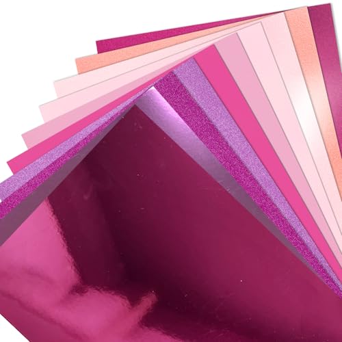 30 Stück rosa Kartonpapierbögen, 20,3 x 30,5 cm, Farbfolie, spiegelnd, metallisch, glitzernd, schimmerndes Papier, 250 g/m², für Kartenherstellung, Journaling, Origami, Scrapbook-Zubehör 30 Stück rosa Kartonpapierbögen, 20,3 x 30,5 cm, Farbfolie, spiegelnd, metallisch, glitzernd, schimmerndes Papier, 250 g/m², für Kartenherstellung, Journaling, Origami, Scrapbook-Zubehör von Nitelemn