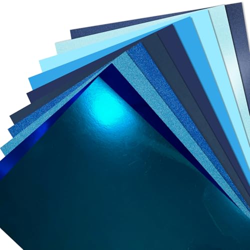 30 blaue Kartonpapierbögen, 20,3 x 30,5 cm, Farbfolie, spiegelnd, metallisch, glitzernd, schimmerndes Papier, 250 g/m², für Kartenherstellung, Journaling, Origami, Scrapbook-Zubehör 30 blaue Kartonpapierbögen, 20,3 x 30,5 cm, Farbfolie, spiegelnd, metallisch, glitzernd, schimmerndes Papier, 250 g/m², für Kartenherstellung, Journaling, Origami, Scrapbook-Zubehör von Nitelemn