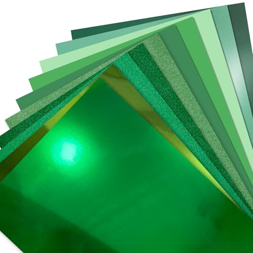 30 grüne Kartonpapierbögen, 20,3 x 30,5 cm, Farbfolie, spiegelnd, metallisch, glitzernd, schimmerndes Papier, 250 g/m², für Kartenherstellung, Journaling, Origami, Scrapbook-Zubehör 30 grüne Kartonpapierbögen, 20,3 x 30,5 cm, Farbfolie, spiegelnd, metallisch, glitzernd, schimmerndes Papier, 250 g/m², für Kartenherstellung, Journaling, Origami, Scrapbook-Zubehör von Nitelemn