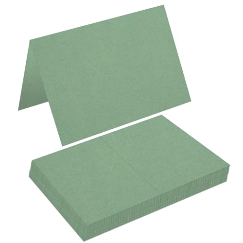 50 Stück gefaltete Blanko-Notizkarten, Zeltkarten, 20,3 x 15,2 cm, gefaltet auf 10,2 x 15,2 cm, 300 g/m², Dankeskarten, blanko, Grußkarten für alle Anlässe, Salbeigrün 50 Stück gefaltete Blanko-Notizkarten, Zeltkarten, 20,3 x 15,2 cm, gefaltet auf 10,2 x 15,2 cm, 300 g/m², Dankeskarten, blanko, Grußkarten für alle Anlässe, Salbeigrün von Nitelemn