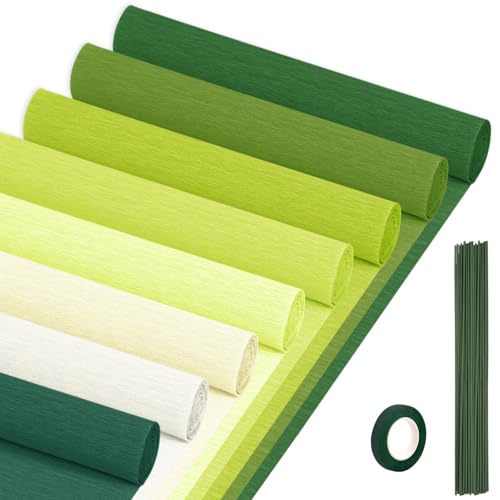 Krepppapier-Luftschlangen, 8 Rollen, 25,4 x 248,9 cm, 8 grüne Farben, Krepppapierbögen für DIY-Geschenke, buntes Papier, Blumen, Geschenkpapier, Basteln, Geburtstag, Hochzeit, Urlaub Krepppapier-Luftschlangen, 8 Rollen, 25,4 x 248,9 cm, 8 grüne Farben, Krepppapierbögen für DIY-Geschenke, buntes Papier, Blumen, Geschenkpapier, Basteln, Geburtstag, Hochzeit, Urlaub von Nitelemn