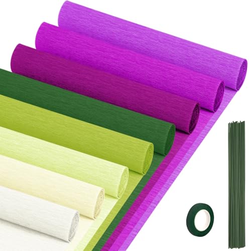 Krepppapier-Luftschlangen, 8 Rollen, 25,4 x 248,9 cm, 8 lila und grüne Farben, Krepppapierbögen für DIY-Geschenke, buntes Papier, Blumen-Geschenkpapier, Basteln, Geburtstag, Hochzeit, Urlaub Krepppapier-Luftschlangen, 8 Rollen, 25,4 x 248,9 cm, 8 lila und grüne Farben, Krepppapierbögen für DIY-Geschenke, buntes Papier, Blumen-Geschenkpapier, Basteln, Geburtstag, Hochzeit, Urlaub von Nitelemn