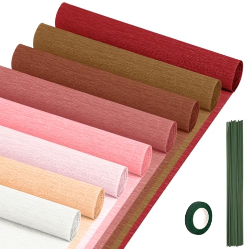 Krepppapier-Luftschlangen, 8 Rollen, 25,4 x 248,9 cm, 8 rosa und braune Farben, Krepppapierbögen für selbstgemachte Geschenke, buntes Papier, Blumen, Geschenkpapier, Basteln, Geburtstag, Hochzeit Krepppapier-Luftschlangen, 8 Rollen, 25,4 x 248,9 cm, 8 rosa und braune Farben, Krepppapierbögen für selbstgemachte Geschenke, buntes Papier, Blumen, Geschenkpapier, Basteln, Geburtstag, Hochzeit von Nitelemn