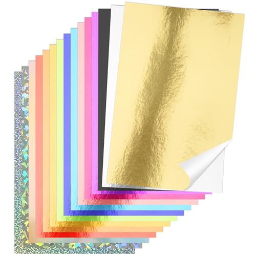 Metallic-Folienpapierbögen, 15 Farben, 20,3 x 30,5 cm, Spiegelfolie, schimmerndes Papier, 120 g/m², für Kunst und Handwerk, Dekoration, Hochzeits- und Geburtstagseinladungen, Scrapbook-Zubehör, 60 Metallic-Folienpapierbögen, 15 Farben, 20,3 x 30,5 cm, Spiegelfolie, schimmerndes Papier, 120 g/m², für Kunst und Handwerk, Dekoration, Hochzeits- und Geburtstagseinladungen, Scrapbook-Zubehör, 60 von Nitelemn