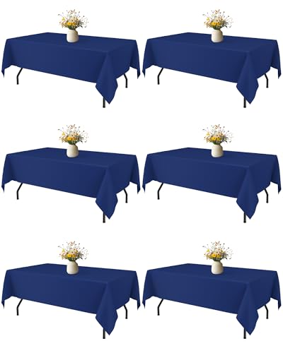 Niuara Rechteckige Tischdecke, Marineblau, 250 x 152 cm, dekorative Stoff-Tischdecke für Esstisch, 6 Stück Niuara Rechteckige Tischdecke, Marineblau, 250 x 152 cm, dekorative Stoff-Tischdecke für Esstisch, 6 Stück von Niuara