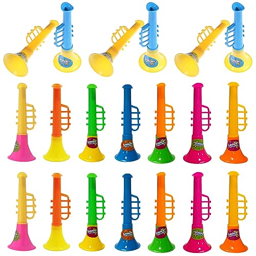 Niuhong 20 Pcs Mini Trompete Spielen Krachmacher Horn Vuvuzela Tröte Geräuschmacher Hörner Kunststoff Kinder Trompete Lärmmacher Plastik Trompeten Lautstark Laut Geburtstagsfeier Requisiten von Niuhong