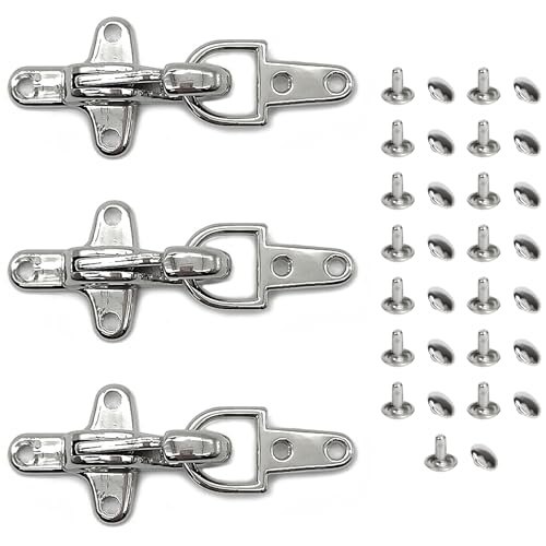 Niuhong 3 Pcs Schnalle Verbindungsstück Motorrad Lederwesten Schnallen Biker Weste Verschluss Clip Leder Verschluss Clip Halter Kleidung Bluse Jacke DIY Handwerk Accessoires Nähhaken (B) von Niuhong