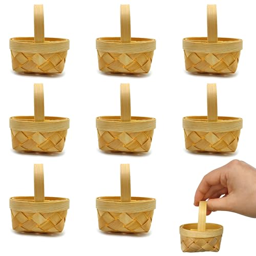 Niuhong 8 Pcs Mini Leer Geflochten Korb Mit Griffen Kleiner Wicker Gewebte Basket Handgewebter Tragbarer Korb Hochzeit Party Süßigkeiten Geschenkkorb Souvenirkorb Blumen DIY Dekorieren Korb Niuhong 8 Pcs Mini Leer Geflochten Korb Mit Griffen Kleiner Wicker Gewebte Basket Handgewebter Tragbarer Korb Hochzeit Party Süßigkeiten Geschenkkorb Souvenirkorb Blumen DIY Dekorieren Korb von Niuhong