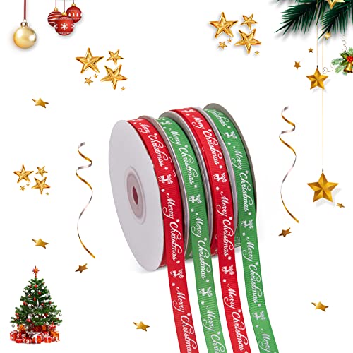 4 Stücke Weihnachtsband,Weihnachtsbänder Rot Grün,Weihnachten Geschenkband,Schleifenband Weihnachten,für Weihnachtsfest,DIY,Hochzeit,mit Schneeflocke und Weihnachtsbuchstaben bedruckt.(Breite 1cm) 4 Stücke Weihnachtsband,Weihnachtsbänder Rot Grün,Weihnachten Geschenkband,Schleifenband Weihnachten,für Weihnachtsfest,DIY,Hochzeit,mit Schneeflocke und Weihnachtsbuchstaben bedruckt.(Breite 1cm) von Niumowang