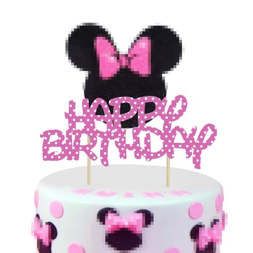 Mi Mouse Tortendeko, Cake Topper, Kuchen Deko Geburtstag, Cupcake Topper, Torte Topper Kinder, Kuchendeko Happy Birthday Girlande für Kindergeburtstag Party. von Niumowang