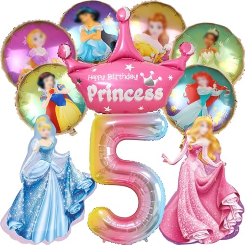 Prinzessin Geburtstag Deko 5 Jahre, Geburtstagsdeko Mädchen 5 Jahre Prinzessin, Prinzessin Luftballons Geburtstag 5, Prinzessin Geburtstag Deko, Folienballon Prinzessin Geburtstag von Niumowang