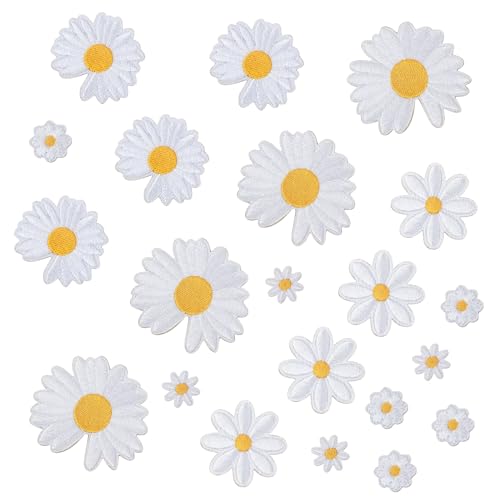 Nivofu,20 Stück Gänseblümchen Aufnäher, Gestickte Patches in Fünf Verschiedenen Farben, Bügelpatch Application, Exquisite Stickerei Bügelbilder für DIY-Dekoration, Rucksack, T-Shirt, Schuhe, Jeans Nivofu,20 Stück Gänseblümchen Aufnäher, Gestickte Patches in Fünf Verschiedenen Farben, Bügelpatch Application, Exquisite Stickerei Bügelbilder für DIY-Dekoration, Rucksack, T-Shirt, Schuhe, Jeans von Nivofu