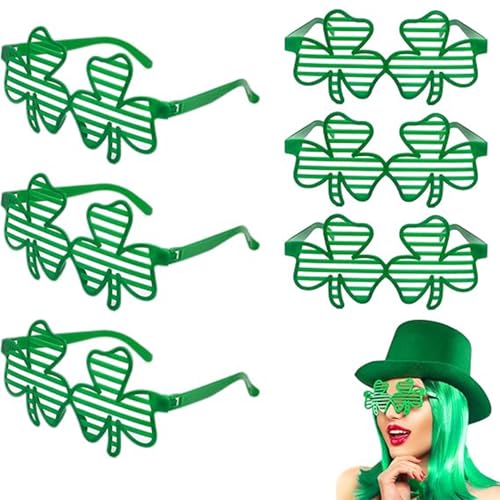 Niwieoi St. Patricks Day Brille, St. Patrick's Day Zubehör, St. Patricks Day Dekorationen, irische Verkleidung, Kleeblatt-Gläser, grüne Gläser, Brillen für Partygeschenke, St. Patrick's Day-Brille, 6 Niwieoi St. Patricks Day Brille, St. Patrick's Day Zubehör, St. Patricks Day Dekorationen, irische Verkleidung, Kleeblatt-Gläser, grüne Gläser, Brillen für Partygeschenke, St. Patrick's Day-Brille, 6 von Niwieoi