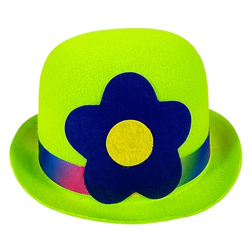 Nixiara Clownhut | Blumenmuster Clownhut mit Flacher Krone,Kreatives Bequemes Narrenzubehör Für Kostüme Feste Draußen Treffen Zuhause von Nixiara