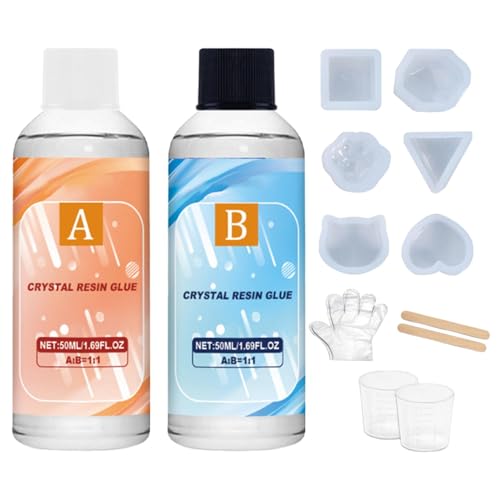 Nixiara Epoxidharz mit Formen, Epoxidharz-Set – Epoxidharz, transparent, mit Formen, Handschuhen und Messbecher Nixiara Epoxidharz mit Formen, Epoxidharz-Set – Epoxidharz, transparent, mit Formen, Handschuhen und Messbecher von Nixiara