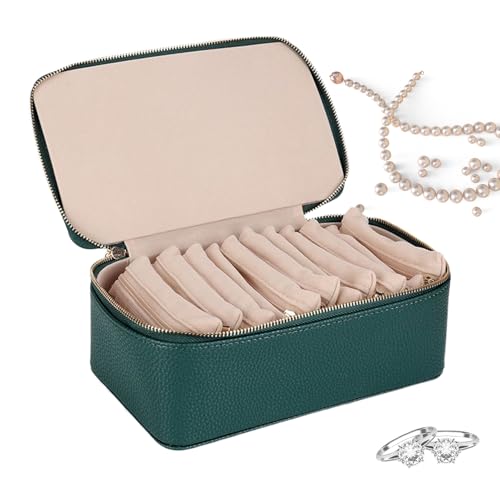 Nixiara Schmuckschatulle für Reisen, Schmuckorganizer, kleine Größe für Halsketten, Ringe und Zubehör | tragbarer Organizer mit 12 Fächern, Zubehör für Urlaub, Damen, Mädchen, Mutter, Ehefrau Nixiara Schmuckschatulle für Reisen, Schmuckorganizer, kleine Größe für Halsketten, Ringe und Zubehör | tragbarer Organizer mit 12 Fächern, Zubehör für Urlaub, Damen, Mädchen, Mutter, Ehefrau von Nixiara