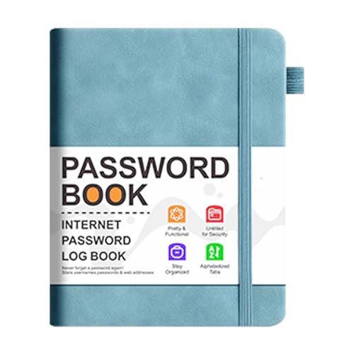 Passwortbuch – Passwort-Notizbuch, sicheres Passwort-Journal | Persönliches Sicherheitsjournal, Passwortbuch mit Alphabetischen Registerkarten, Passwort-Manager von Nixiara