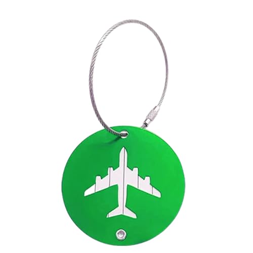 Reisenname Tags - Runde Kofferkennung, Flugzeugdesign -Etikett | Metal -Doppel -Side -Gepäckschild Für Reisetaschen, Rucksack, Check -Hülle, Flugausrüstung, Einfache Feiertagszubehör von Nixiara