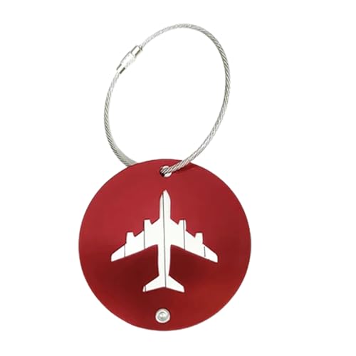 Reisenname Tags - Runde Kofferkennung, Flugzeugdesign -Etikett | Metal -Doppel -Side -Gepäckschild Für Reisetaschen, Rucksack, Check -Hülle, Flugausrüstung, Einfache Feiertagszubehör von Nixiara