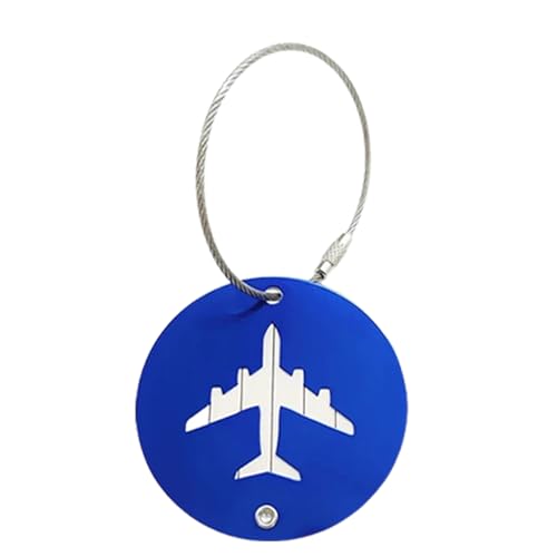Reisenname Tags - Runde Kofferkennung, Flugzeugdesign -Etikett | Metal -Doppel -Side -Gepäckschild Für Reisetaschen, Rucksack, Check -Hülle, Flugausrüstung, Einfache Feiertagszubehör von Nixiara