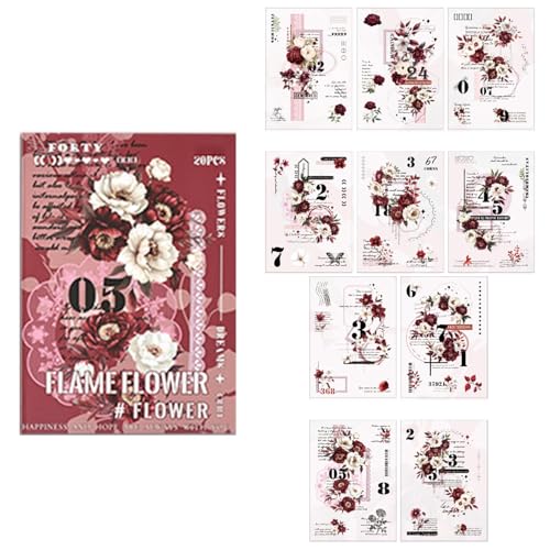 Stickerbuch für Erwachsene – Stickerbuch Blume | Journalisierung der Stickerbücher | 20 Blatt Vintage Collagebuch, Scrapbooking-Zubehör, Verschönerung Stickerbuch für Erwachsene – Stickerbuch Blume | Journalisierung der Stickerbücher | 20 Blatt Vintage Collagebuch, Scrapbooking-Zubehör, Verschönerung von Nixiara