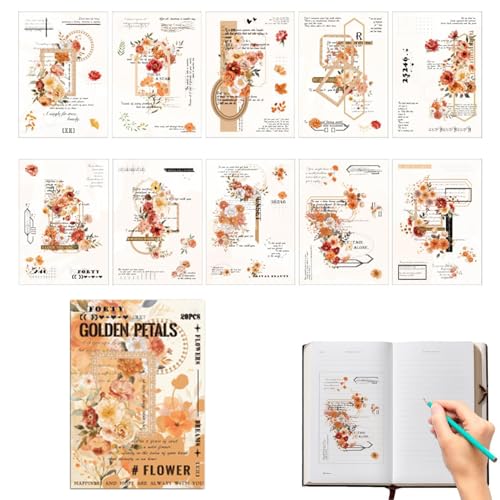 Stickerbuch für Erwachsene – Vintage-Sticker Buch zum Ausmalen, selbstklebend | Stickerbuch Flower & Vintage | Sammlung von Journaling- und Scrapbookin-Aufklebern Stickerbuch für Erwachsene – Vintage-Sticker Buch zum Ausmalen, selbstklebend | Stickerbuch Flower & Vintage | Sammlung von Journaling- und Scrapbookin-Aufklebern von Nixiara