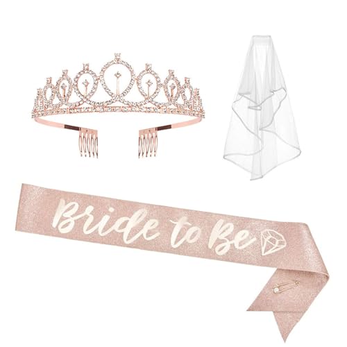 , Um Schärpe Für Brautdusche Zu Sein | Brautduschendekorationen Mit Brauttiara - Roségold Party Dekorationen Für Partyzubehör von Nixiara