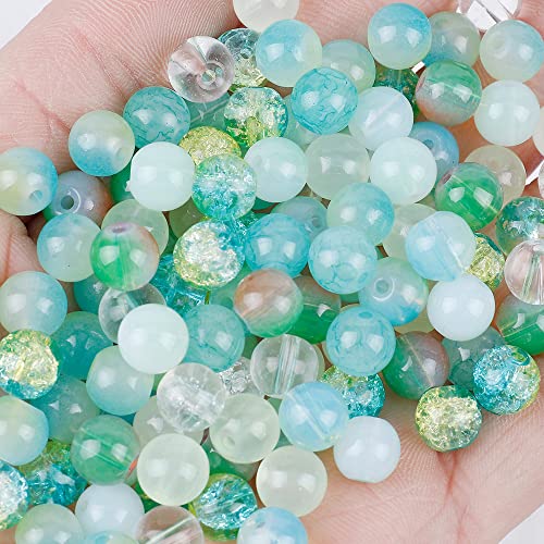 Niziky Glasperlen zur Schmuckherstellung, 8 mm, grüne Crackle-Glasperlen, Aurora-Kristallperlen, matte Edelsteine, Abstandshalter-Perlen-Set zum Basteln, lose Kristallperlen für Armbandherstellung Niziky Glasperlen zur Schmuckherstellung, 8 mm, grüne Crackle-Glasperlen, Aurora-Kristallperlen, matte Edelsteine, Abstandshalter-Perlen-Set zum Basteln, lose Kristallperlen für Armbandherstellung von Niziky