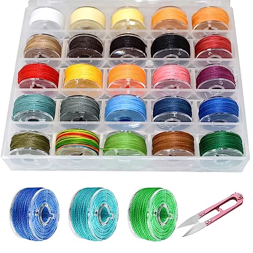 25 Farben Runde Gewachste Baumwollschnur: 0,55mm Nylonschnur für Armbänder, Armband Schnur mit Kleiner Schere, Gewachste Baumwollschnur für Schmuckherstellung DIY Handwerk Machen 25 Farben Runde Gewachste Baumwollschnur: 0,55mm Nylonschnur für Armbänder, Armband Schnur mit Kleiner Schere, Gewachste Baumwollschnur für Schmuckherstellung DIY Handwerk Machen von Nizirioo