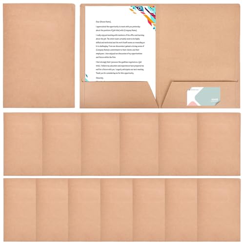 Dokumentenmappe kraftpapier Präsentationsmappe Mappe Kraftpapier: Nizirioo 15 Stück Ordner mit 2 Tasche, Dokumententasche a4 Mappe Kraftpapier Mappen, Präsentationsmappe für Dokumente Besprechungen von Nizirioo