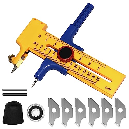 Hohe Qualität Gelb PVC Kreisschneider: Nizirioo Präzisionskreisschneider, Kompass-Schneider für Kreise von 1-15CM Kreisschneider aus Kunststoff zum Schneiden von Papierkarton, Leder Zirkelschneider Hohe Qualität Gelb PVC Kreisschneider: Nizirioo Präzisionskreisschneider, Kompass-Schneider für Kreise von 1-15CM Kreisschneider aus Kunststoff zum Schneiden von Papierkarton, Leder Zirkelschneider von Nizirioo