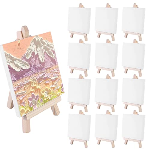 Mini Leinwand Staffelei Holz, 12 Stück Mini Leinwand mit Staffelei, Mini Staffelei Set, Mini-staffeleien mit Leinwand, Mini Staffelei Holz mit Leinwand für Display, Tischdekoration, Malen, Basteln Mini Leinwand Staffelei Holz, 12 Stück Mini Leinwand mit Staffelei, Mini Staffelei Set, Mini-staffeleien mit Leinwand, Mini Staffelei Holz mit Leinwand für Display, Tischdekoration, Malen, Basteln von Nizirioo