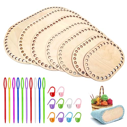 Nizirioo 7 Stück Korbboden Zum Häkeln, Holzboden Zum Häkeln, Naturholzkorbboden, Creative Geflochtener Korbboden Oval Holzkorbboden Häkeln, Dselfmade Holzboden Häkeln Kreis Mit Markierungsschnalle Nizirioo 7 Stück Korbboden Zum Häkeln, Holzboden Zum Häkeln, Naturholzkorbboden, Creative Geflochtener Korbboden Oval Holzkorbboden Häkeln, Dselfmade Holzboden Häkeln Kreis Mit Markierungsschnalle von Nizirioo