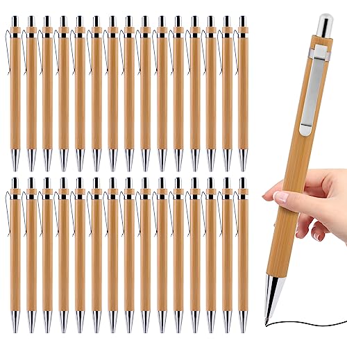 Nizirioo Wiederverwendbar Holz Kugelschreiber Set: 30 Stück Holz Kugelschreiber Schreibgerät, Nachhaltiges Stylisches Flüssig für den Alltag Büro als stilvolles Schreibgerät von Nizirioo