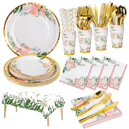 Nkaiso Blumen Partygeschirr Set 161 Stück Party Geschirrset Kindergeburtstag Mädchen Partyzubehör Blumen Pappteller Tassen Servietten Wiederverwendbar Besteck für Hochzeit deko -20 Gäste Nkaiso Blumen Partygeschirr Set 161 Stück Party Geschirrset Kindergeburtstag Mädchen Partyzubehör Blumen Pappteller Tassen Servietten Wiederverwendbar Besteck für Hochzeit deko -20 Gäste von Nkaiso