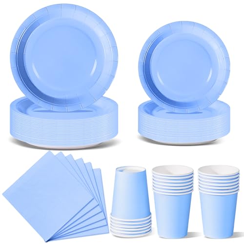 Nkaiso Himmelblau Partygeschirr, 96 Stück Bunt Pappteller, Party Pappteller Becher Servietten Partyteller Partyset Süße Party, für Feste und Feiern wie Geburtstag Nkaiso Himmelblau Partygeschirr, 96 Stück Bunt Pappteller, Party Pappteller Becher Servietten Partyteller Partyset Süße Party, für Feste und Feiern wie Geburtstag von Nkaiso